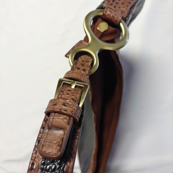 Bueno Alligator Print Hobo Bag with brass hardware - Picture 10 of 13